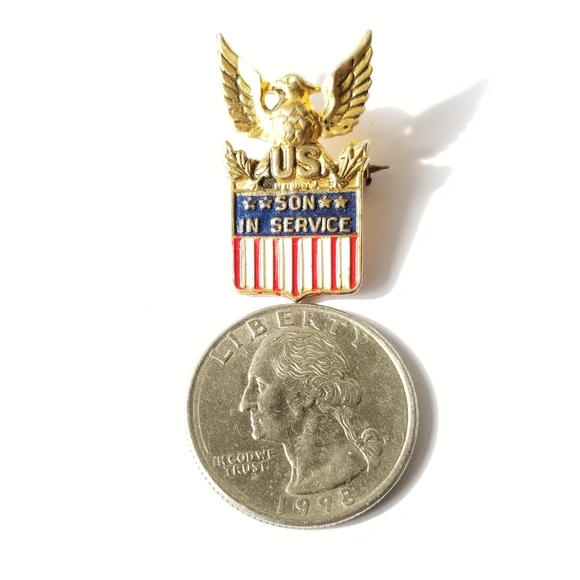 Relisted - Vintage Coro Son in Service brooch pin WWII eagle gold tone - Picture 2 of 8